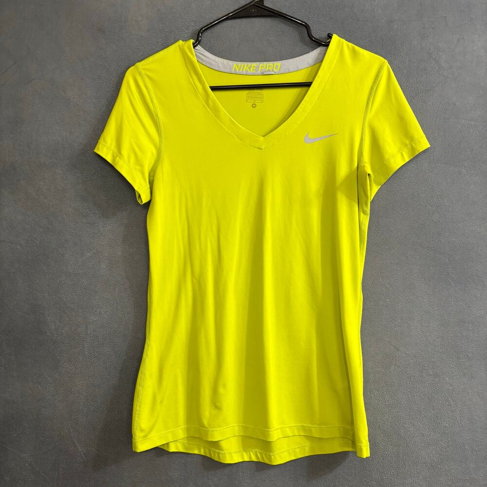 Nike Pro Dri-FIT Neon Yellow Compression Shirt Women’s M Running Top Gorpcore